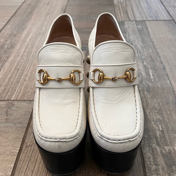Gucci Vegas White Pearl Studded Platform Loafer size 37 - Picture 3 of 13